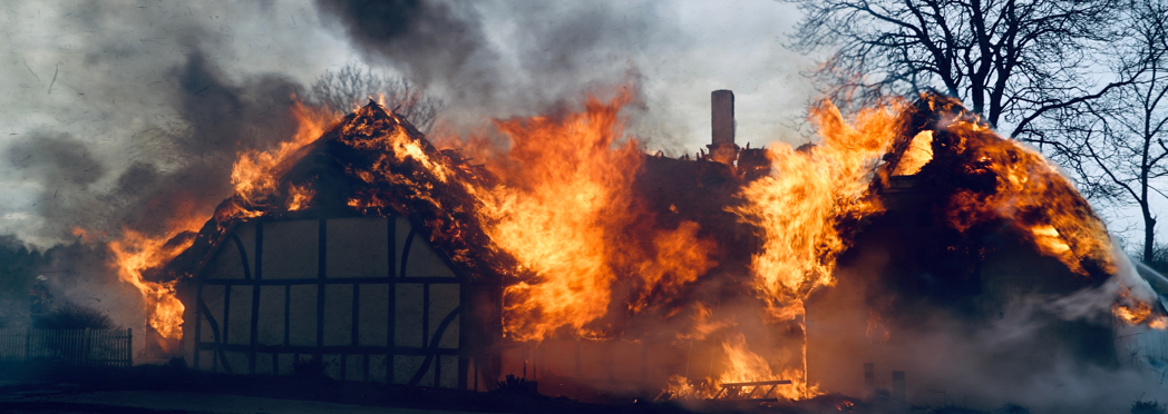 Image of building on fire